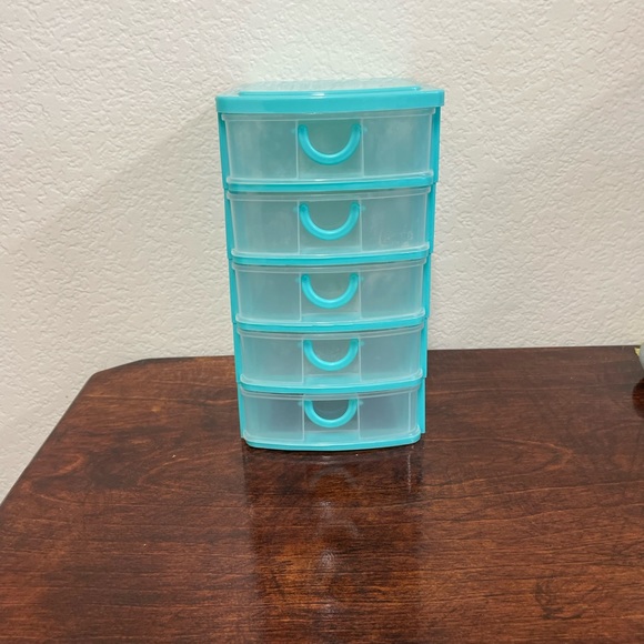 Other - Small Teal 5 Draw Storage Bin